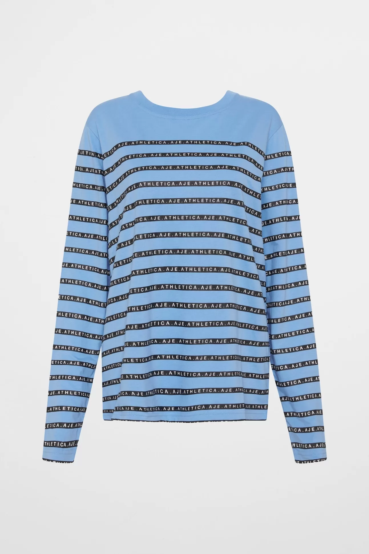 Aje ATHLETICA Stripe Logo Long Sleeve T-Shirt 127 Cerulean Blue/Stripe Flash Sale