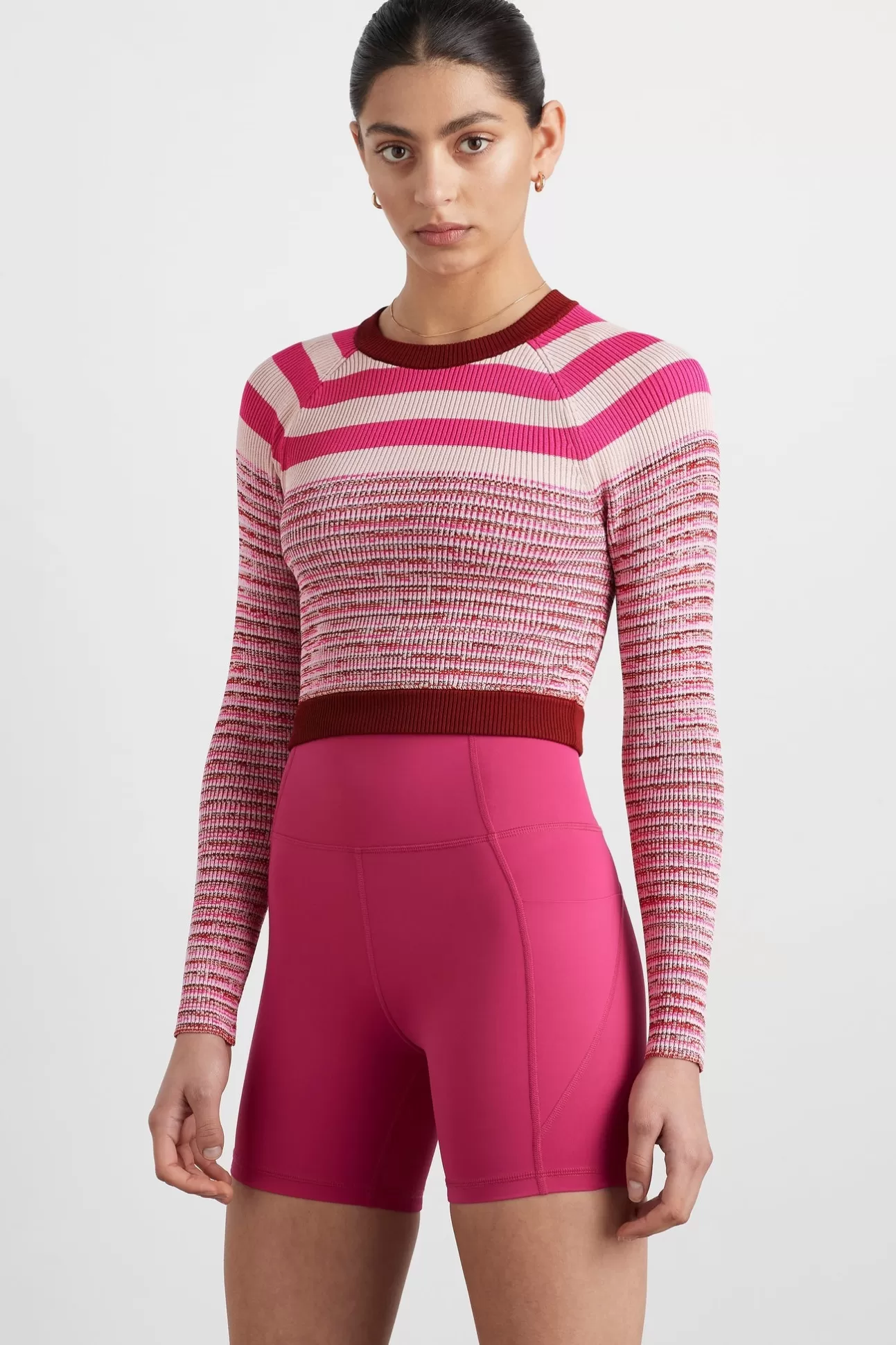 Aje ATHLETICA Striped Knit Jumper 423 Berry/Multi Shop