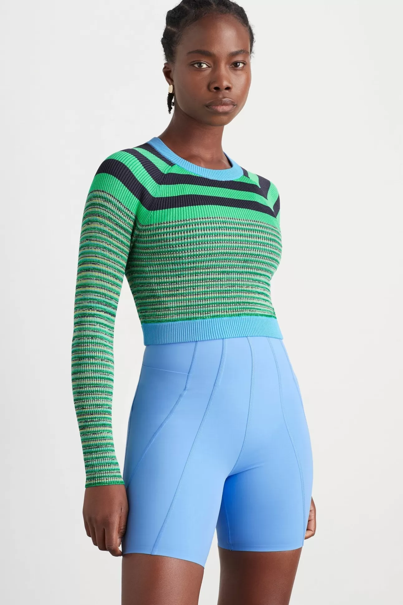 Aje ATHLETICA Striped Knit Jumper 423 Mint Green/Multi Shop