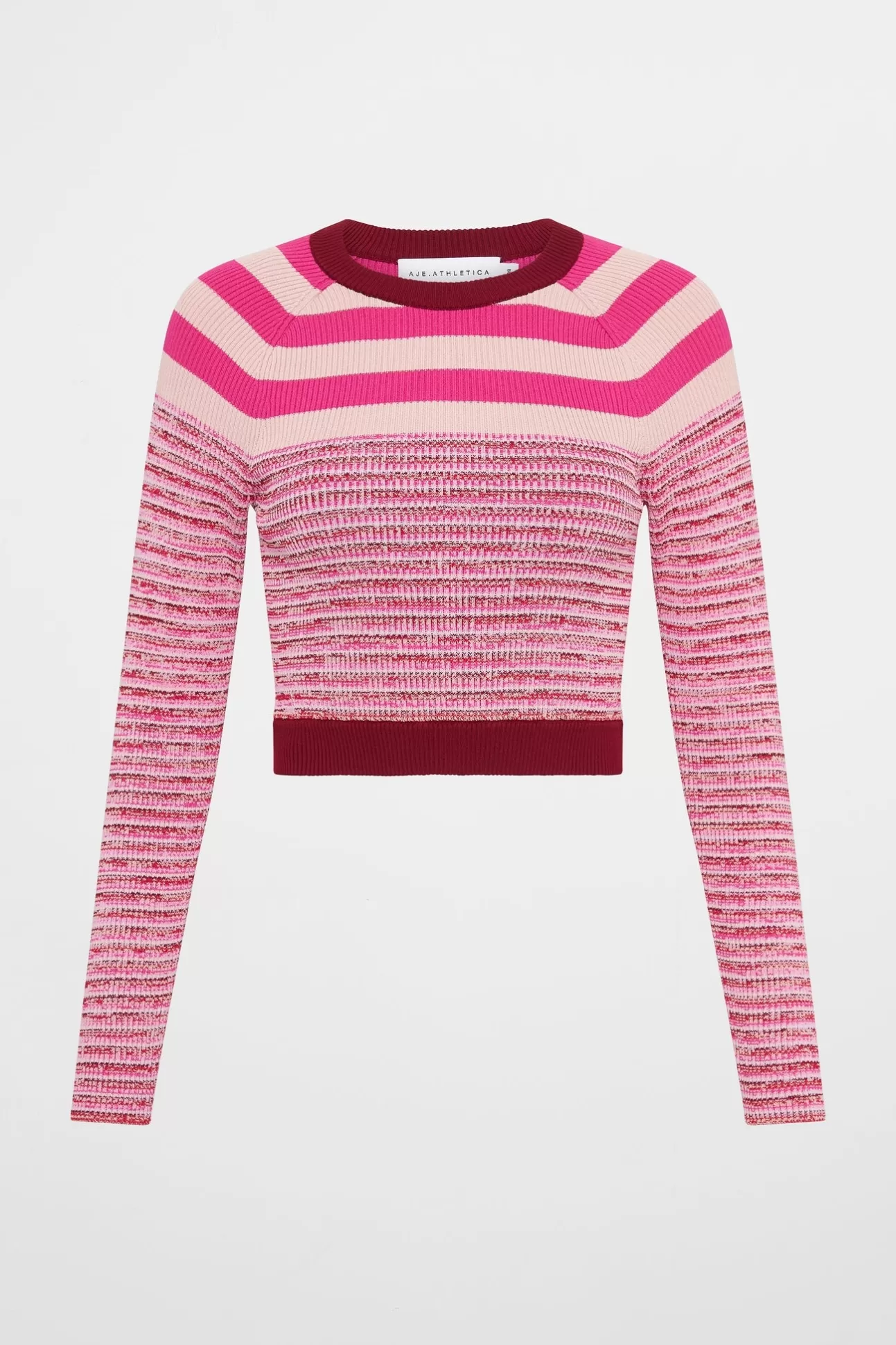 Aje ATHLETICA Striped Knit Jumper 423 Berry/Multi Shop