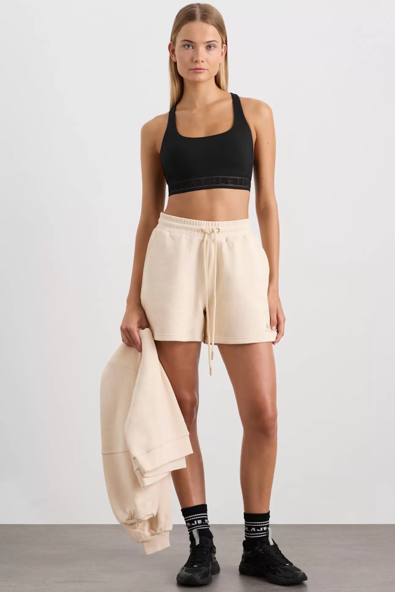 Aje ATHLETICA Terry Shorts 616 Rice White Flash Sale