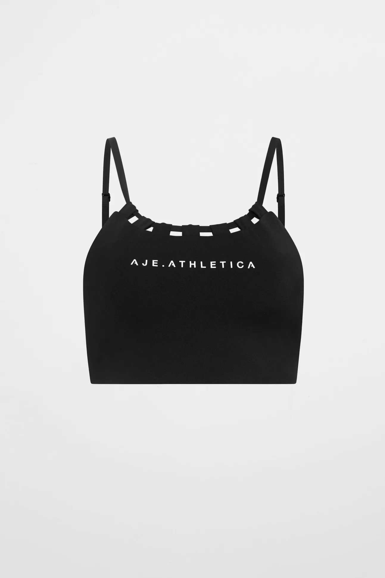 Aje ATHLETICA Thread Through Sports Bra 361 Black/White Logo Cheap