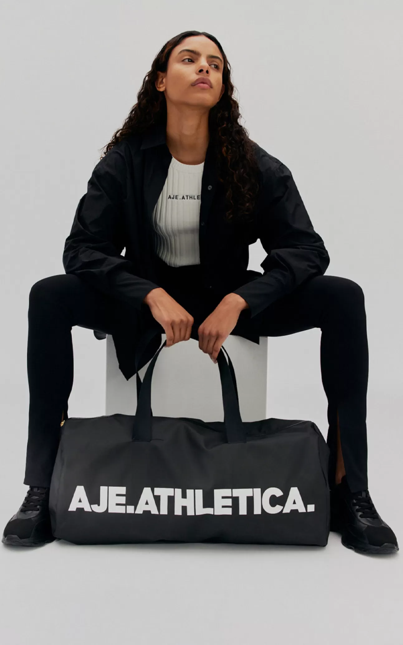 Aje ATHLETICA Weekender Duffle Bag 945 Black Flash Sale