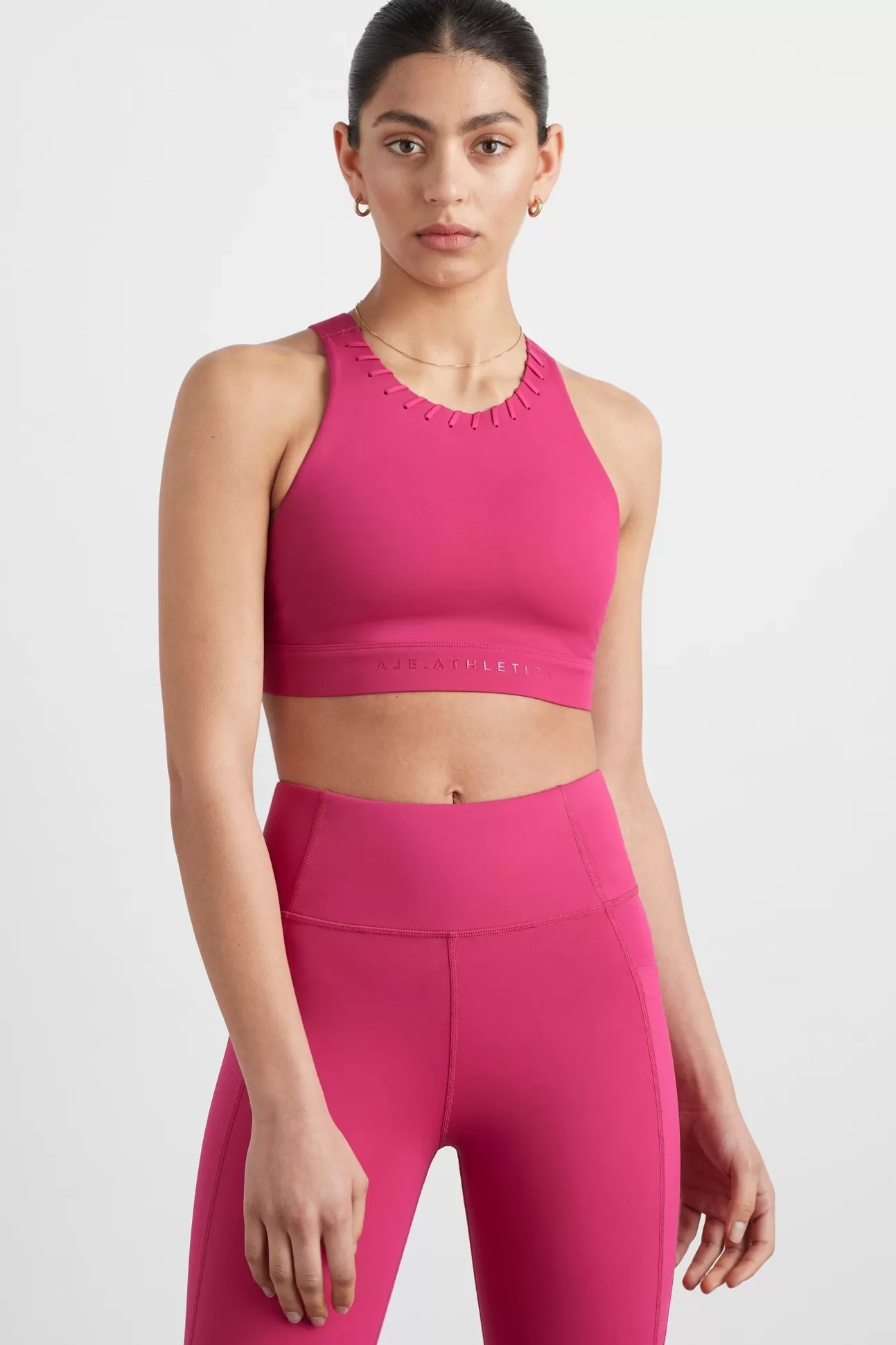 Aje ATHLETICA Whipstitch Crop Top 326 Berry Store