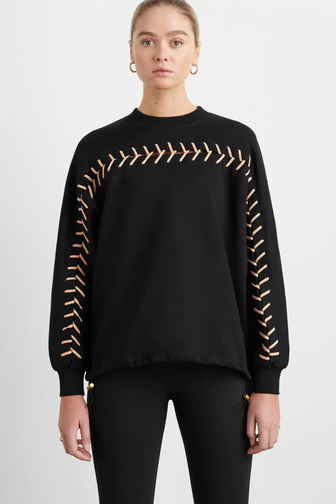 Aje ATHLETICA Whipstitch Jumper 424 Black/Beige Best Sale