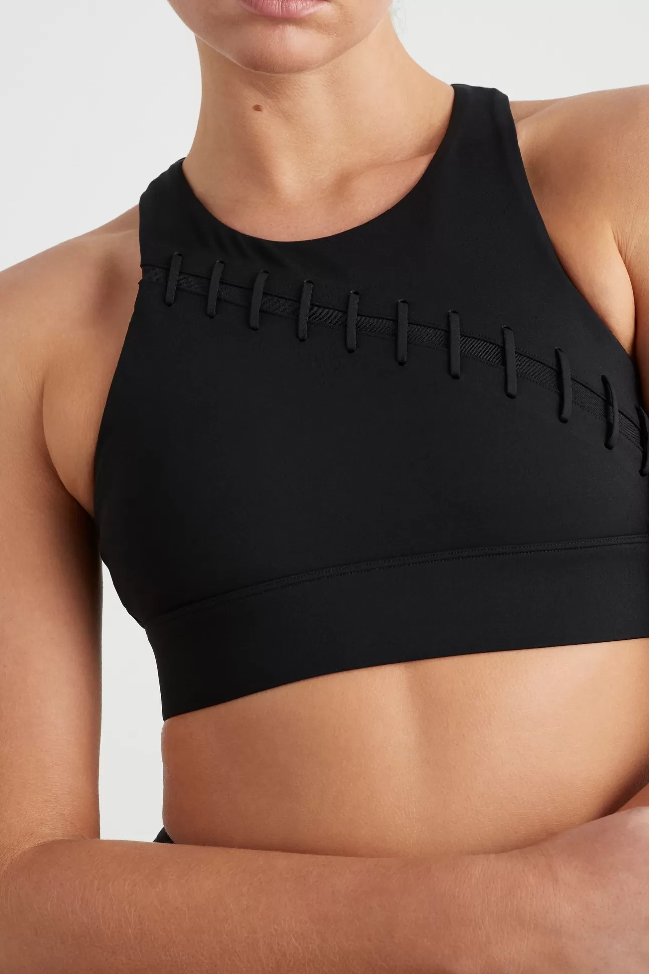 Aje ATHLETICA Whipstitch Sports Bra 332 Black Fashion