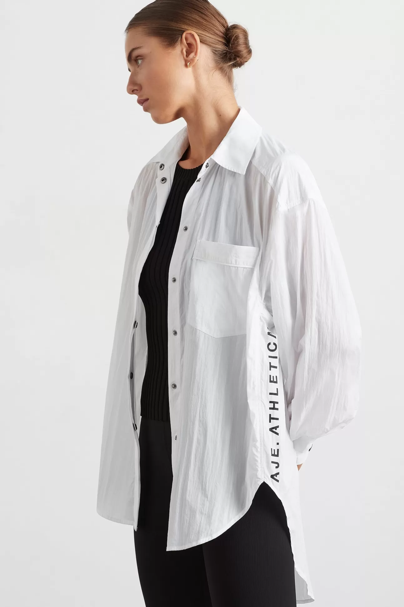 Aje ATHLETICA Windbreaker Shirt 406 White Hot