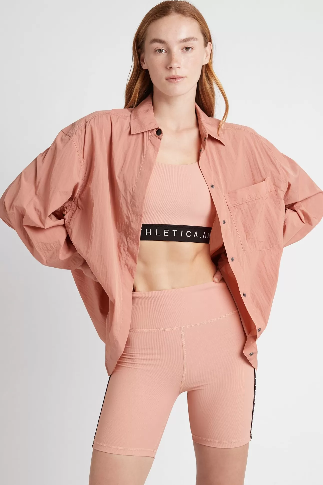 Aje ATHLETICA Windbreaker Shirt 406 Sunset Pink Best