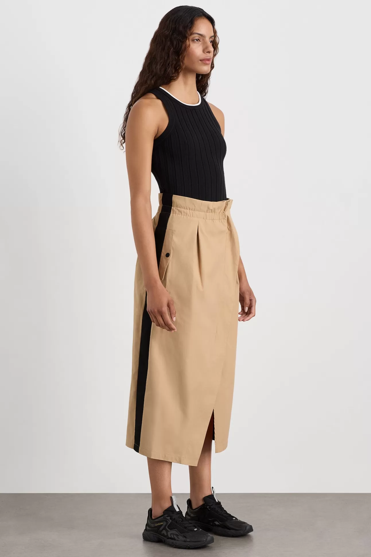 Aje ATHLETICA Wrap Contrast Skirt 615 Natural Tan / Black Online