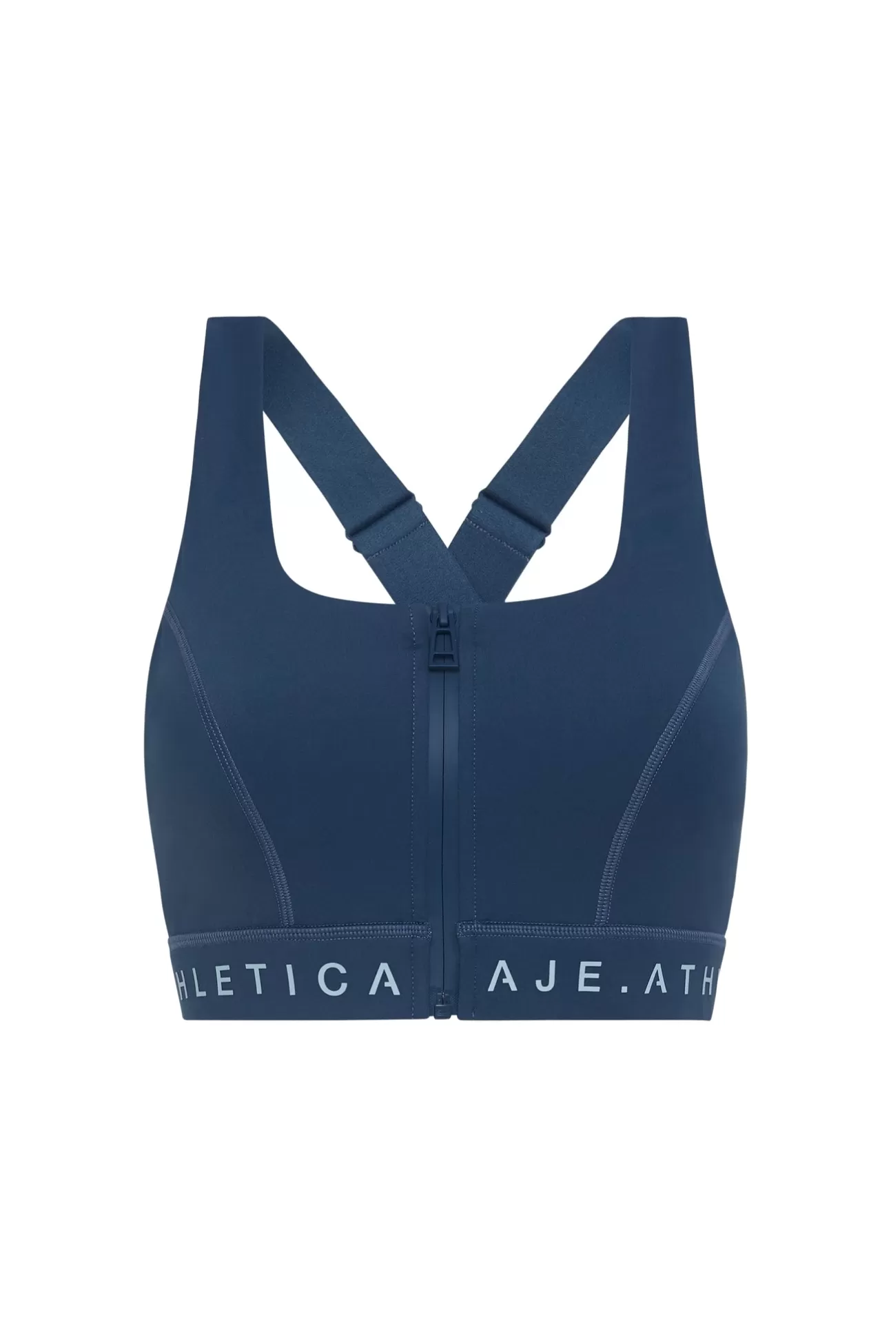 Aje ATHLETICA Zip Front Logotape Sports Bra 319 Midnight Blue/Steel Blue Fashion