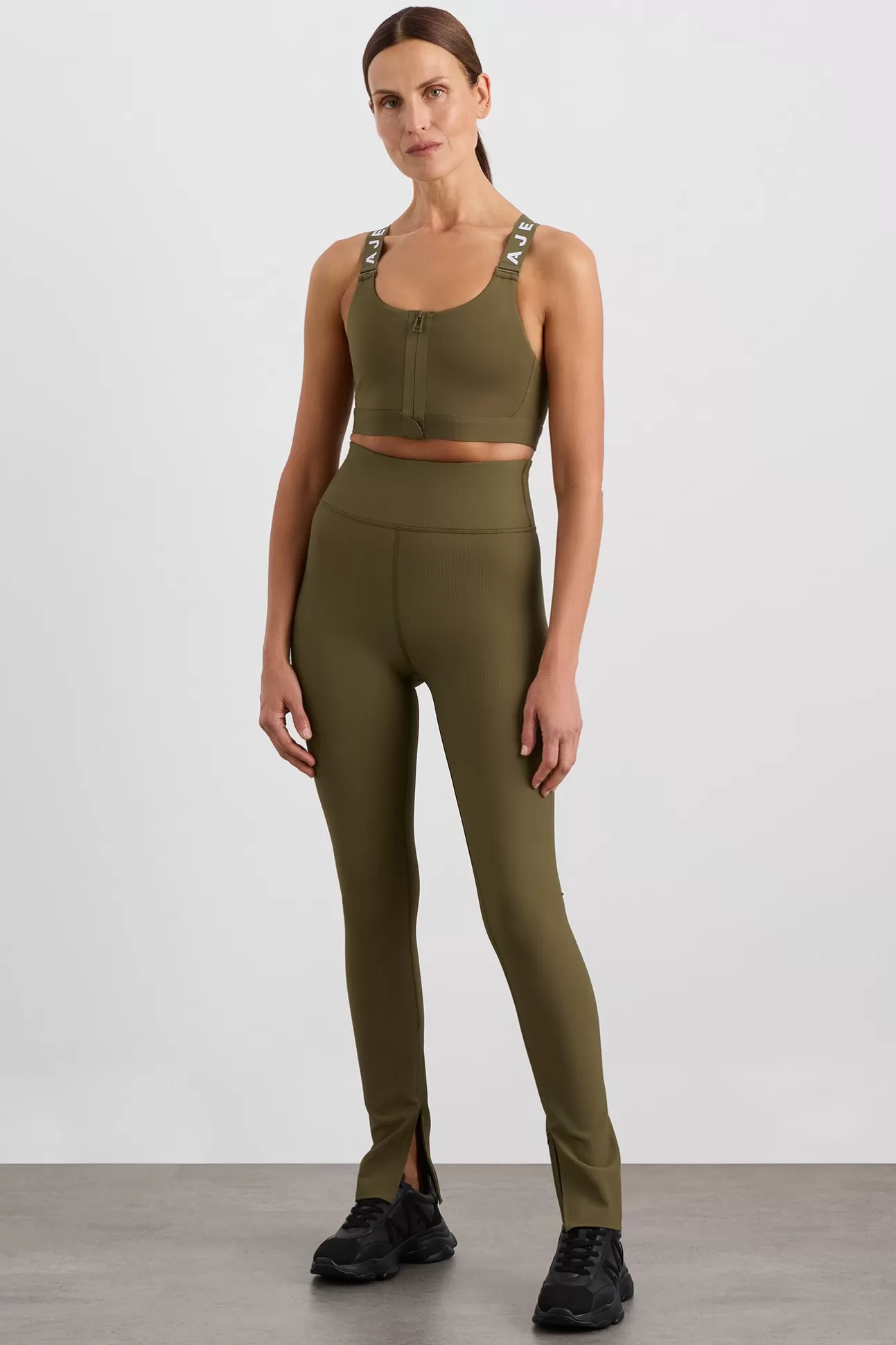 Aje ATHLETICA Zip Hem Full Length Legging 205 Deep Khaki Clearance