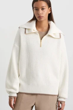 1/4 Zip Ribbed Knit Jumper 431