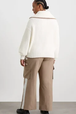 1/4 Zip Ribbed Knit Jumper 431