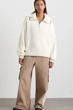 1/4 Zip Ribbed Knit Jumper 431