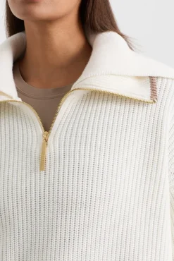 1/4 Zip Ribbed Knit Jumper 431