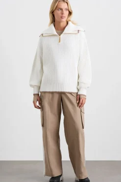 1/4 Zip Ribbed Knit Jumper 431