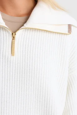 1/4 Zip Ribbed Knit Jumper 431