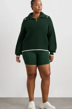 1/4 Zip Ribbed Knit Jumper 431