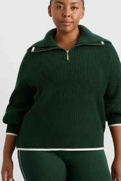 1/4 Zip Ribbed Knit Jumper 431