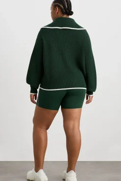 1/4 Zip Ribbed Knit Jumper 431