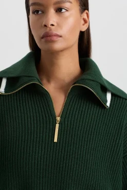 1/4 Zip Ribbed Knit Jumper 431