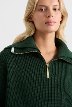 1/4 Zip Ribbed Knit Jumper 431