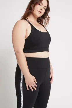 Adjustable Strap Logo Tape Sports Bra 321