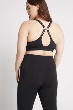 Adjustable Strap Logo Tape Sports Bra 321