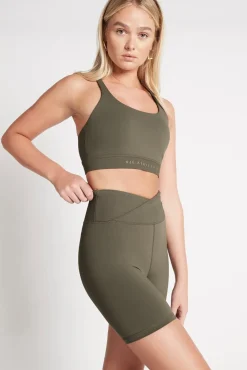 Adjustable Strap Ribbed Cross Back Sports Bra 322