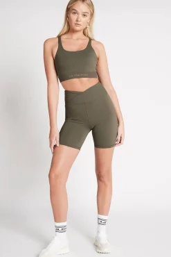 Adjustable Strap Ribbed Cross Back Sports Bra 322