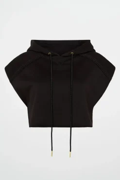 Braided Terry Crop Hoodie 402