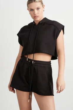 Braided Terry Crop Hoodie 402