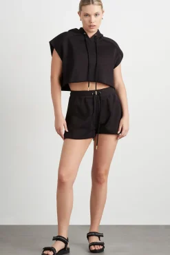 Braided Terry Crop Hoodie 402