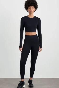 Contrast Long Sleeve Crop Top 389