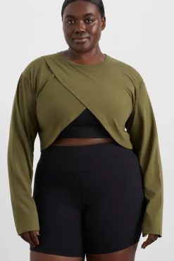 Cropped Crossover Long Sleeve Top 440