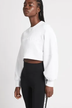 Cropped Embossed Logo Crew Jumper 413