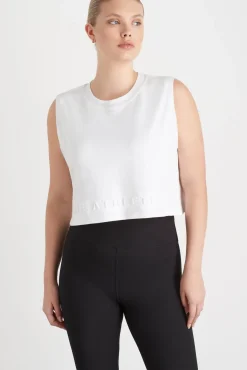 Cropped Embossed Signature Logo Tank 106