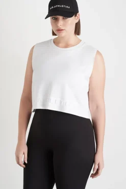 Cropped Embossed Signature Logo Tank 106