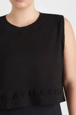 Cropped Embossed Signature Logo Tank 106