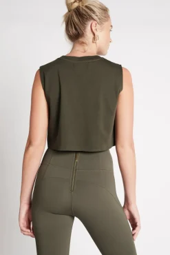 Cropped Embossed Signature Logo Tank 112