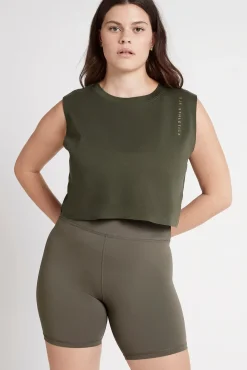 Cropped Embossed Signature Logo Tank 112