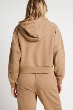 Cropped Essential Contrast Piping Hoodie 405