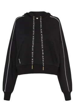 Cropped Essential Contrast Piping Hoodie 405