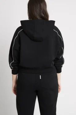 Cropped Essential Contrast Piping Hoodie 405