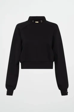 Cropped Fleece Funnel Neck Jumper 408