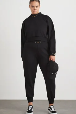 Cropped Fleece Funnel Neck Jumper 408