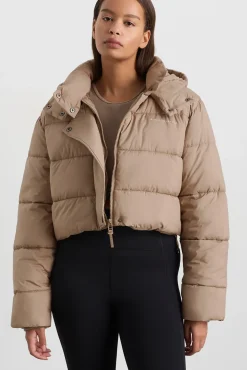 Cropped Hooded Puffer Jacket 764