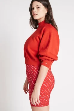 Cropped Knit Funnel Neck Jumper 408