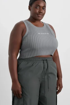 Cropped Knitted Logo Tank 135