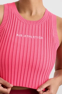 Cropped Knitted Logo Tank 135